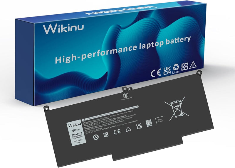 Wikinu 60Wh F3YGT Laptop Akku für Dell Latitude 12 7000 7280 7290 13 7000 7380 7390 P29S002 14 7000