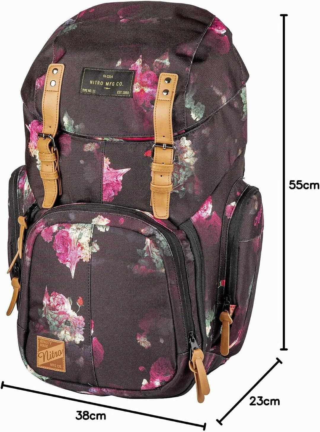 Nitro Weekender Alltagsrucksack mit gepolstertem Laptopfach, Schulrucksack, Wanderrucksack inkl. Nas
