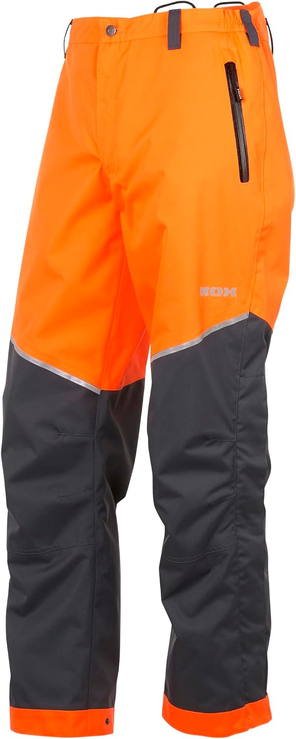 KOX Regenhose wasserdicht/Outdoorhose Aquatex 2.0 Orange/Grau Grösse 62/64 S Orange-grau, S Orange-g