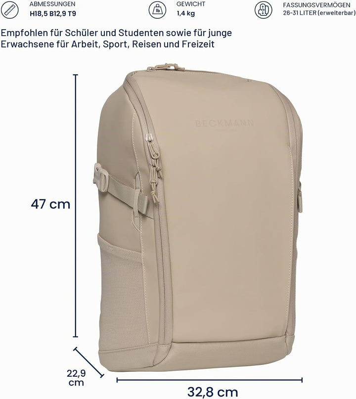 Beckmann Street GO Beige, Freizeitrucksack, Wanderrucksack