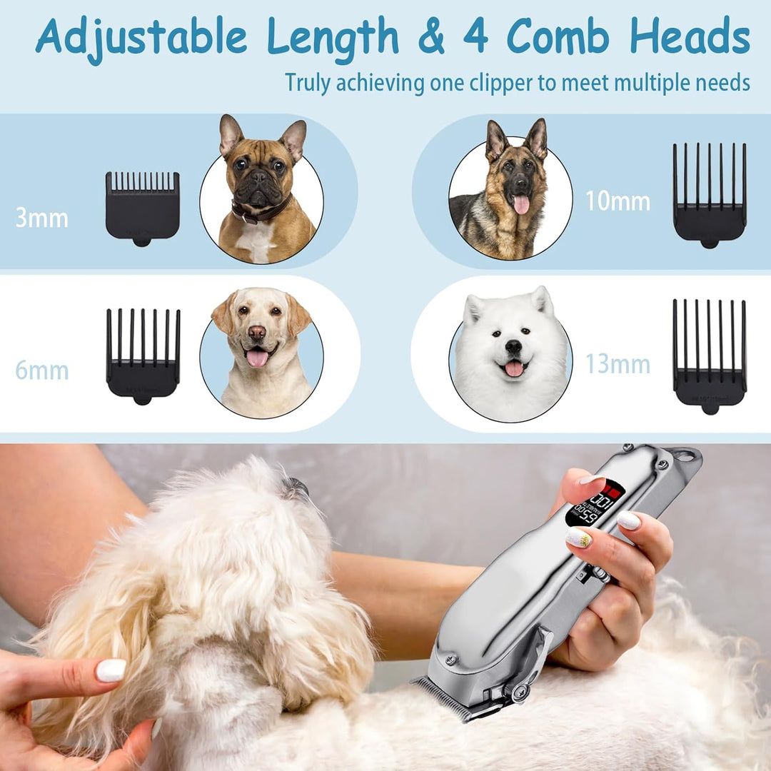 HyAdierTech Hundeschermaschine, Kabelloser Haustier-Fellpflege-Clipper, Wasserdichtes Schermaschine