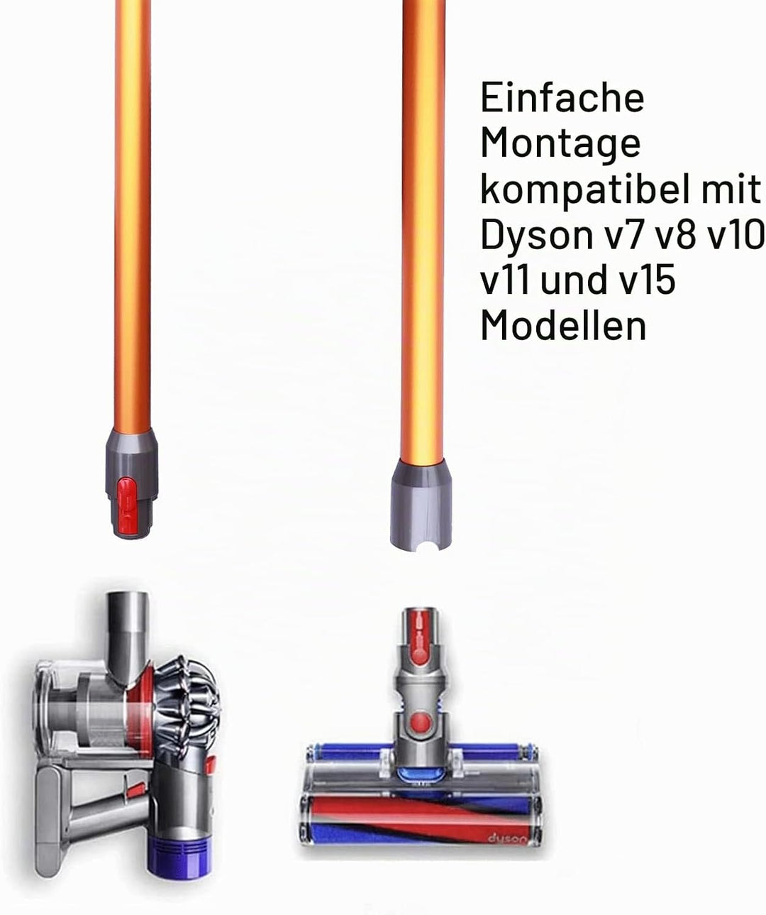 Verstellbares Verlängerungsrohr Teleskoprohr für Dyson V7 V8 V10 V11 SV10 SV11 Akku-Staubsauger Ersa