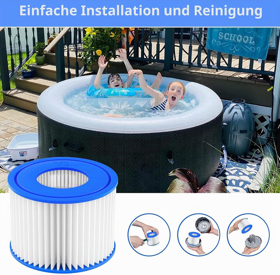 8 Stück Filterkartusche für Pool Typ VI, Filterkartuschen Pool für Bestway Pool Filter für Lay Z Spa