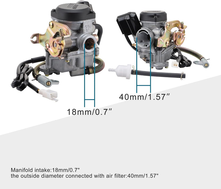 GOOFIT PD18 18mm Vergaser Ersatz für 4 Takt GY6 49cc 50cc Kymco Agility 139qmb 139qmA Mopeds Motor A