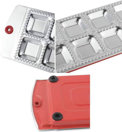 Ravioli Dumpling Maker Set, MKNZOME 12 Cavity Edelstahl Manuelle chinesische Knödel Pastetenformen G