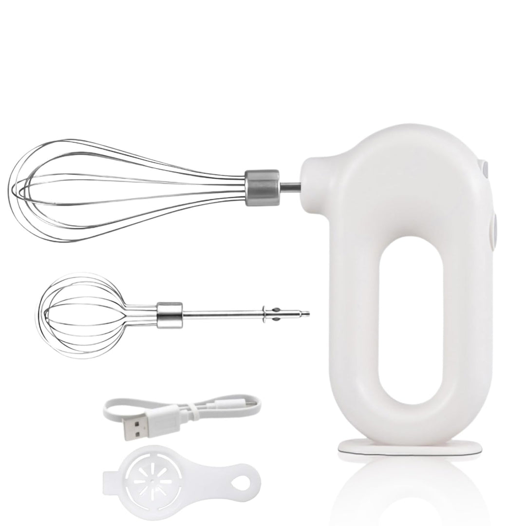 Elektrischer Handmixer Mit Edelstahl Schneebesen, Knet 1500mAh 4 Geschwindigkeit USB Handmixer Klein
