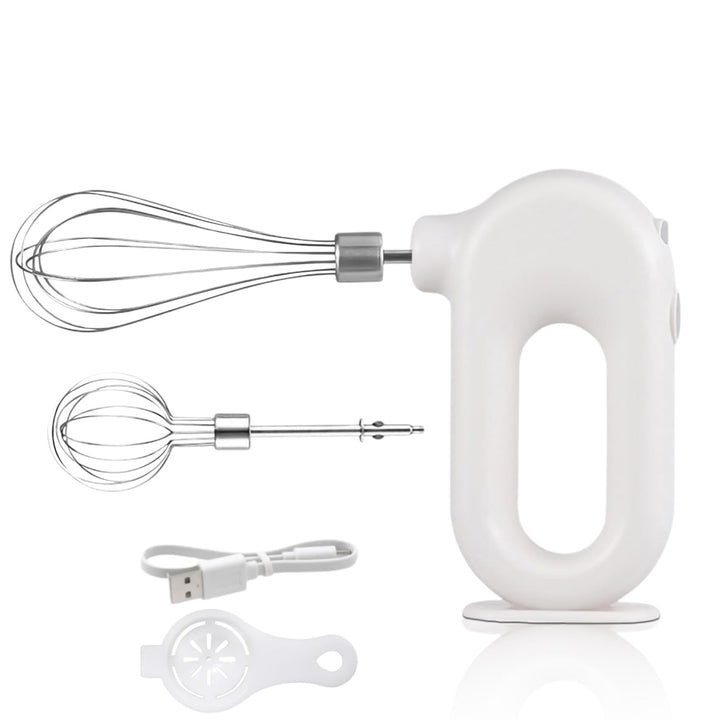 Elektrischer Handmixer Mit Edelstahl Schneebesen, Knet 1500mAh 4 Geschwindigkeit USB Handmixer Klein