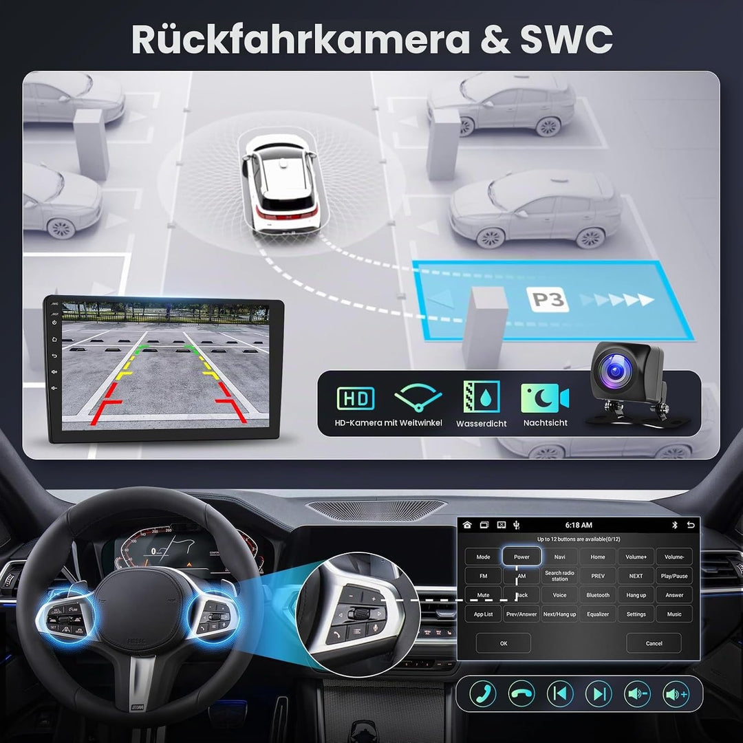Hodozzy [6G+128G] 8Core Autoradio für Toyota Auris E150 2006-2011 mit Wireless Carplay Android Auto,