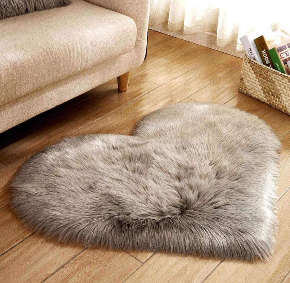 Faux Lammfell Teppich Kunstfell Matte Sofa-Deco 29 (Grau, 70 * 90) 70*90CM Grau, 70*90CM Grau