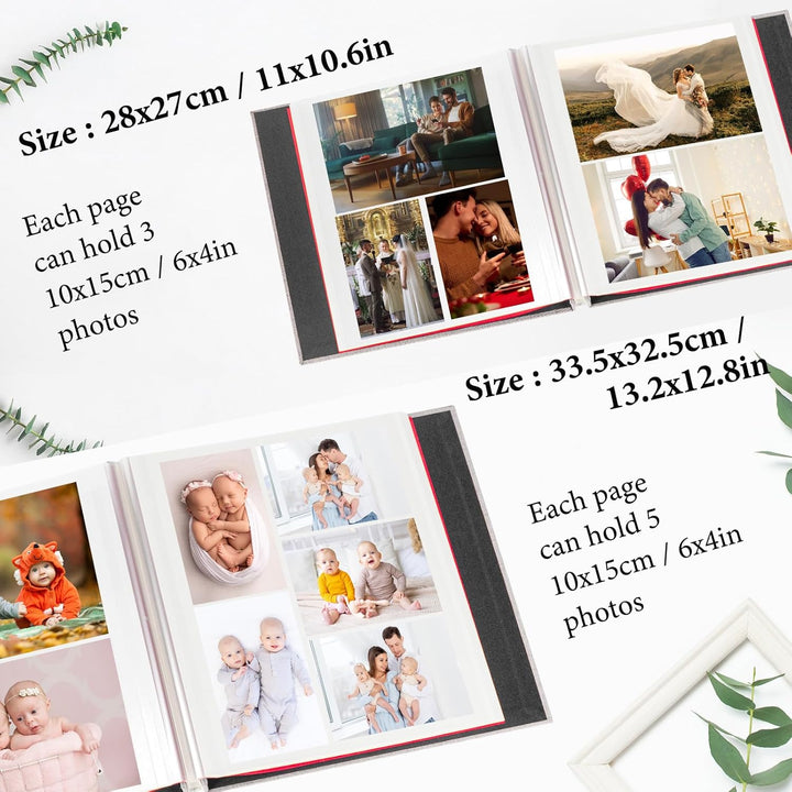 AIOR Selbstklebende 10x15 Fotoalbum Einkleben und zum Selbstgestalten Gross Leinen Fotoalben mit 40