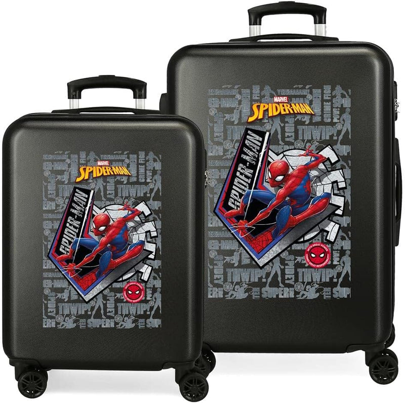 Marvel Great Power Koffer-Set, 48 x 68 x 26 cm Koffer stellen Schwarz, Koffer stellen Schwarz