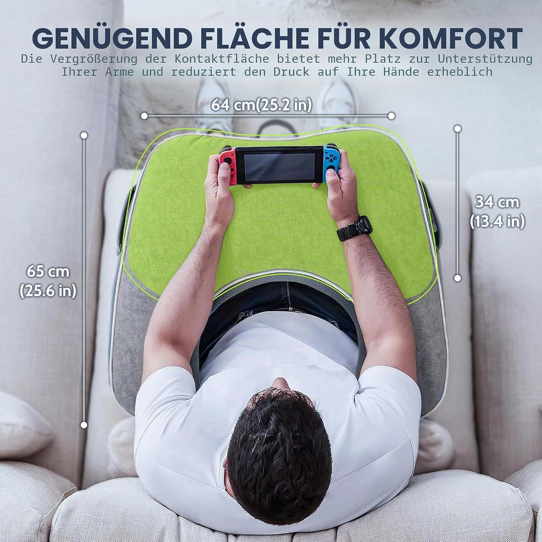 Lesekissen für Gaming, Gaming-Kissen für den Schoss, Häkelkissen zur Unterstützung des Schosses, Arm