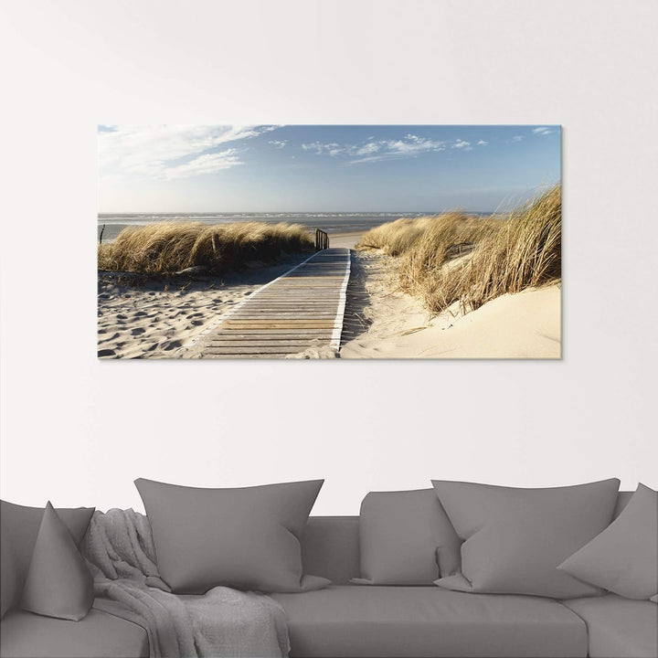ARTland Glasbilder Wandbild Glas Bild einteilig 100x50 cm Querformat Strand Meer Küste Nordsee Natur