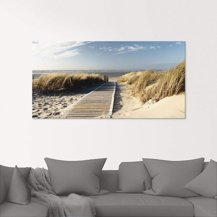 ARTland Glasbilder Wandbild Glas Bild einteilig 100x50 cm Querformat Strand Meer Küste Nordsee Natur