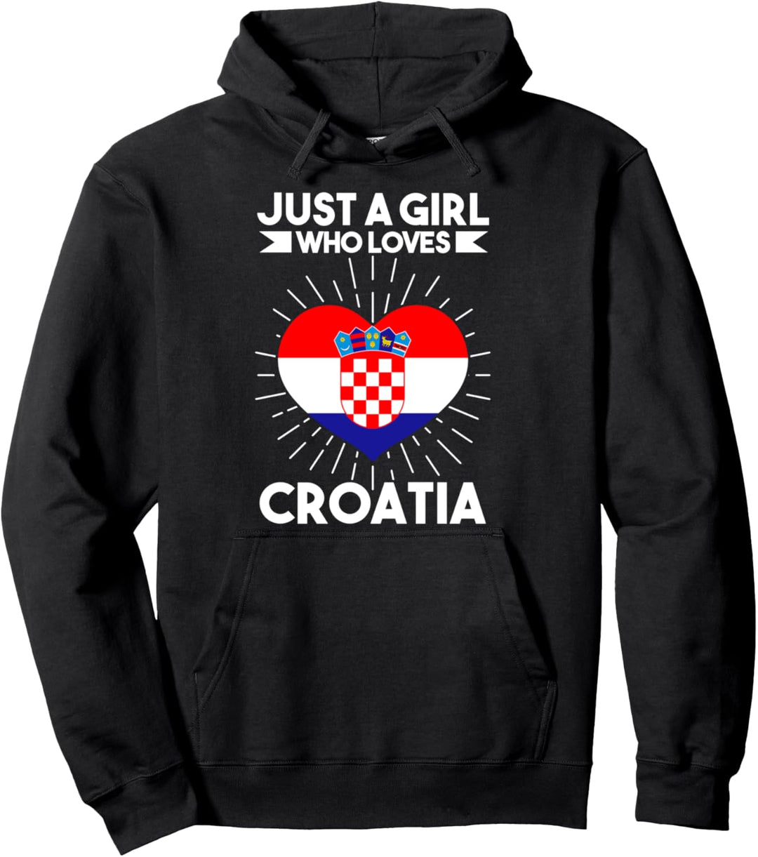 Nur ein Mädchen, das Kroatien Kroatien liebt Pullover Hoodie