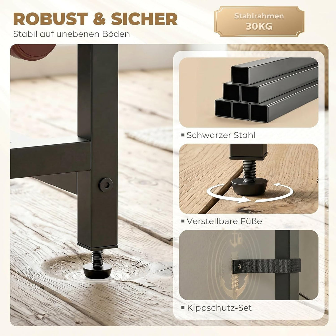 HOMCOM Weinregal Flaschenregal für 12 Weinflaschen, mit Glashalter und Schublade, Standregal, Weinha