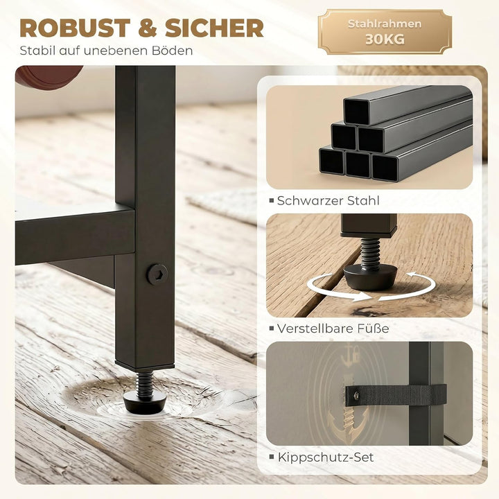 HOMCOM Weinregal Flaschenregal für 12 Weinflaschen, mit Glashalter und Schublade, Standregal, Weinha