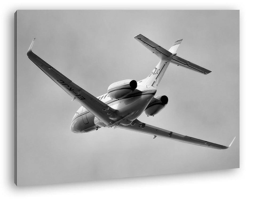 deyoli riesiger Hawker Jet Effekt: Schwarz/Weiss im Format: 80x60 als Leinwandbild, Motiv fertig ger