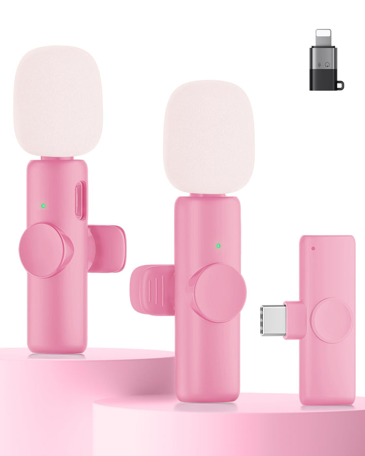 CZOCPOS Kabelloses Lavalier Mikrofon 2er Set, Mini Mikrofon für Phone, Pad & Android Handy, Mikrofon