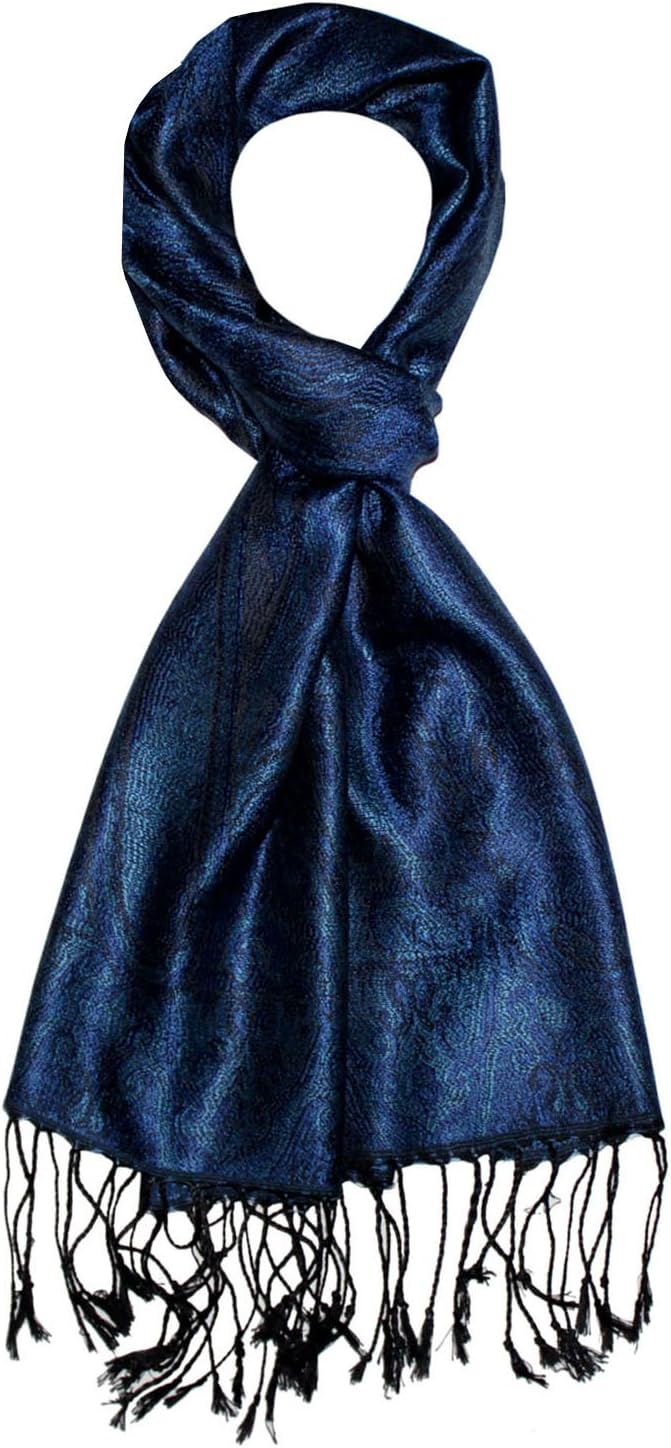 Lorenzo Cana - Seidenschal Damen Schal 100% Seide jacquard gewebt harmonische Farben mit Fransen 35