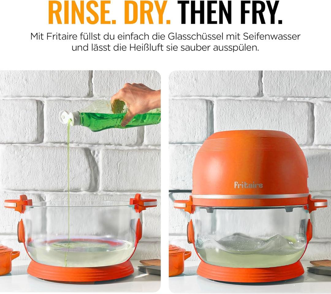 Fritaire Ungiftiger Glas-Airfryer™, 5L – 360° Sicht, Selbstreinigung, 400°F Heissluft-Vortex für gle