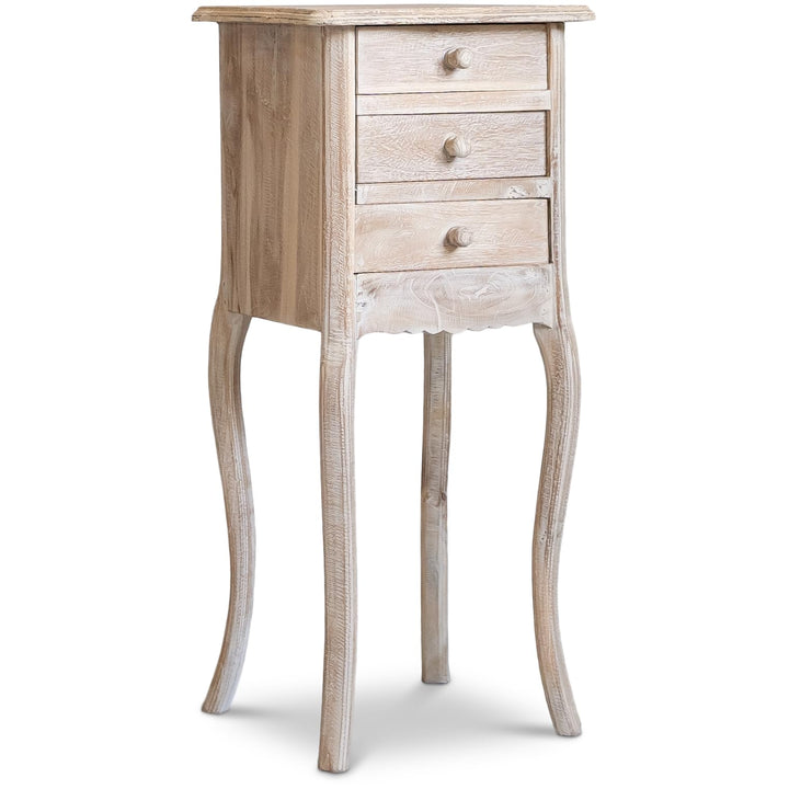 livasia Feine, hohe Teakholzkommode, Schminktisch, Nachttisch, Kommode, Nachtschrank, Badezimmerschr