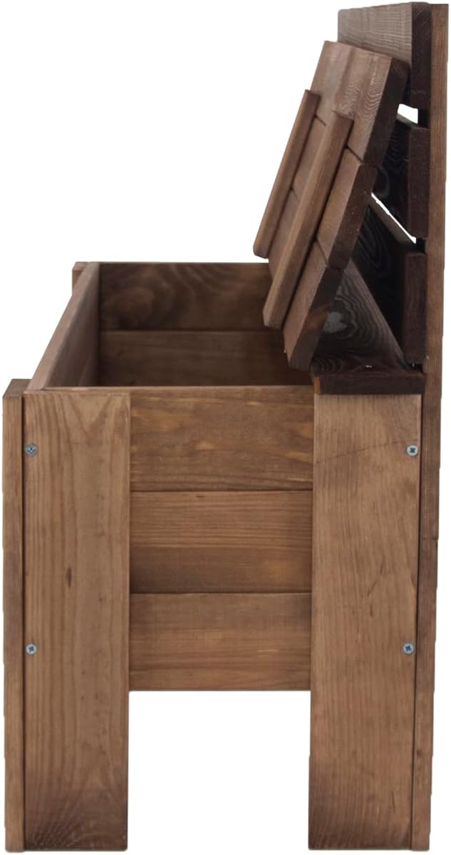 Truhe Holzkiste Truhe Truhen Sitztruhe Wäschetruhe Schatzkiste Piratentruhe Serie B (B-12, Braun) B-