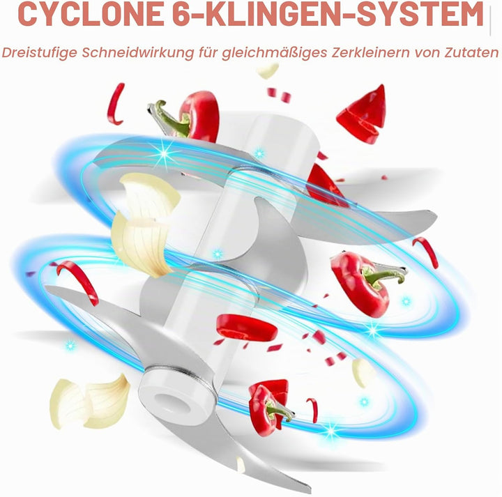 Elektrischer Küchenzerkleinerer, 350ML Zwiebelzerkleinerer Elektrisch, Tragbarer Mini-Zerkleinerer,Z