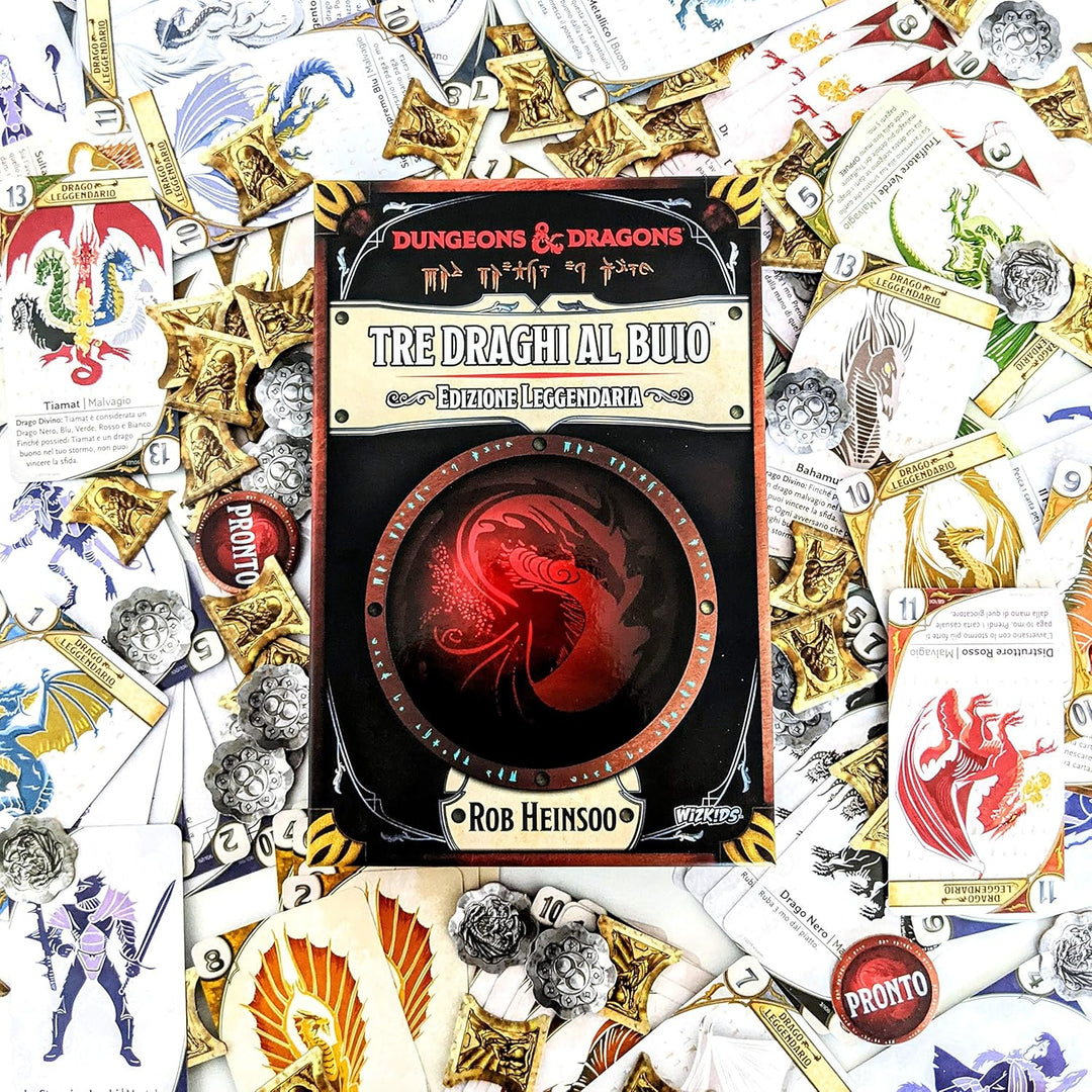Asmodee - DREI Drachen im Dunkeln: Legendäre Ausgabe, Kartenspiel, Italienische Ausgabe, 4046