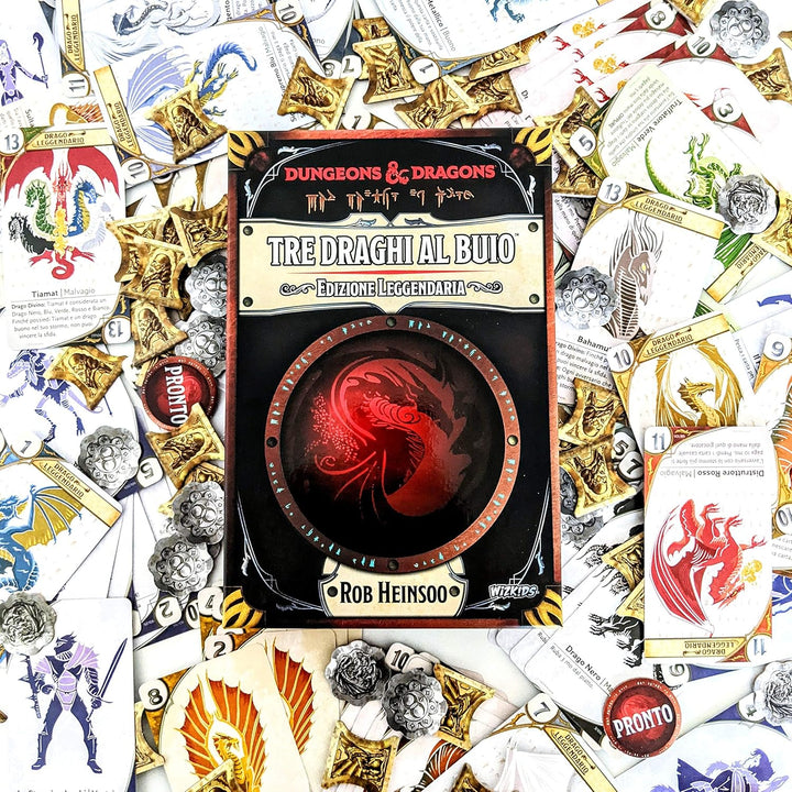 Asmodee - DREI Drachen im Dunkeln: Legendäre Ausgabe, Kartenspiel, Italienische Ausgabe, 4046
