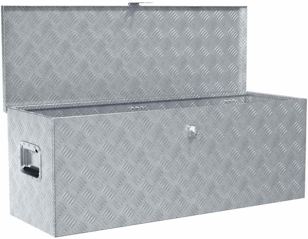 vidaXL Werkzeugbox Aluminium 110,5x38,5x40cm Alu Box Koffer Transportkiste 110.5 x 38.5 x 40 cm Silb