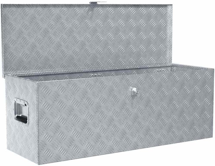 vidaXL Werkzeugbox Aluminium 110,5x38,5x40cm Alu Box Koffer Transportkiste 110.5 x 38.5 x 40 cm Silb