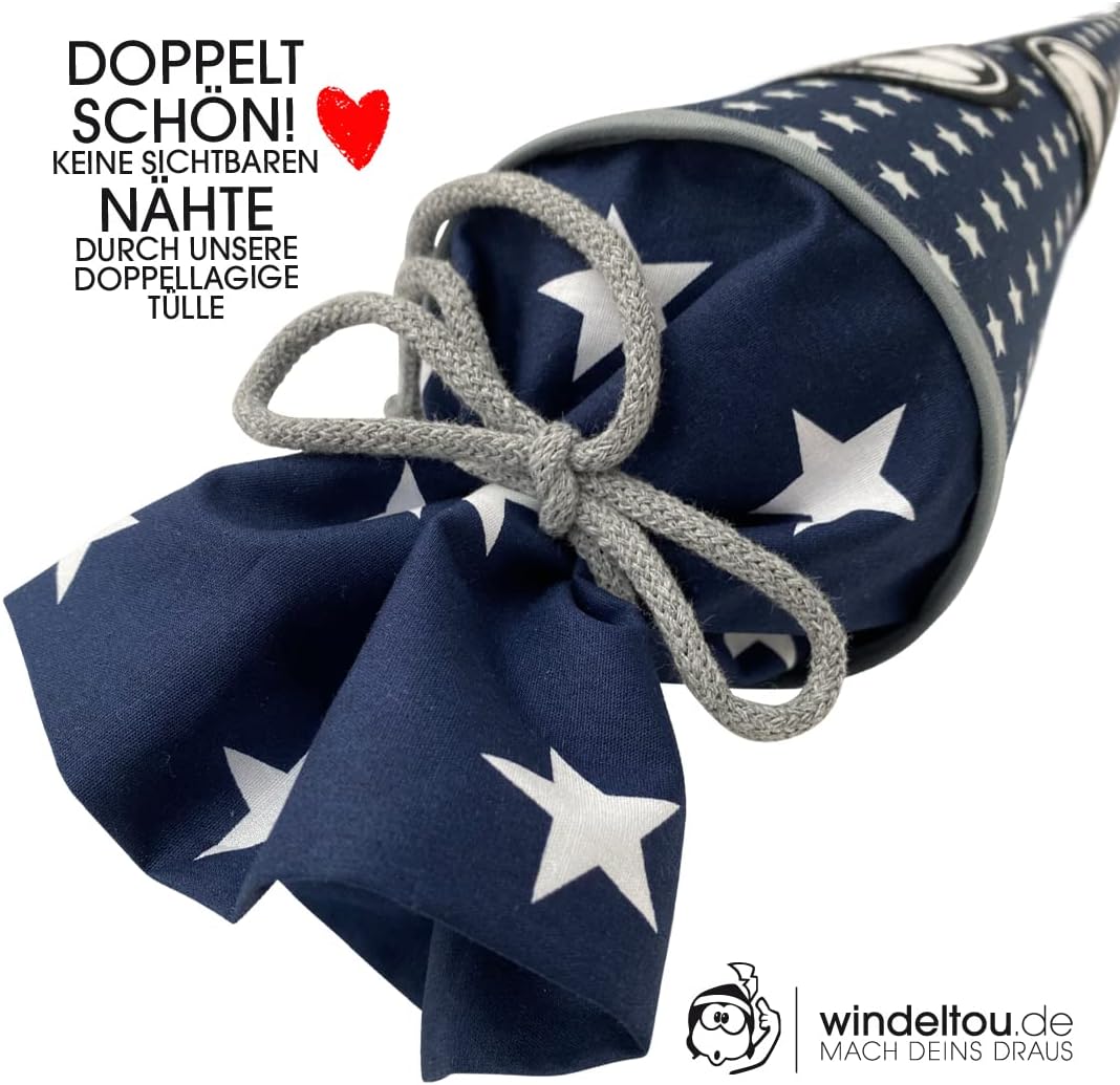 Fussball-Schultüte | 35 cm | kleine Geschwistertüte | Stoff, Einschulung, Schulanfang, Zuckertüte, 3