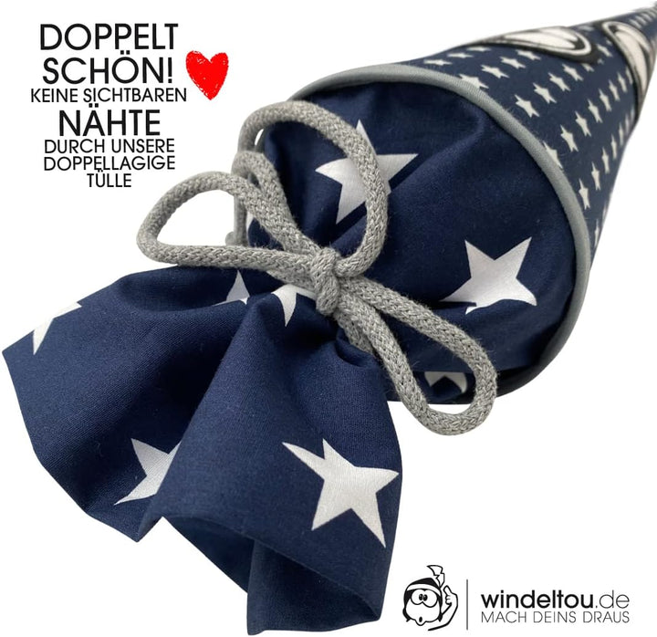 Fussball-Schultüte | 35 cm | kleine Geschwistertüte | Stoff, Einschulung, Schulanfang, Zuckertüte, 3
