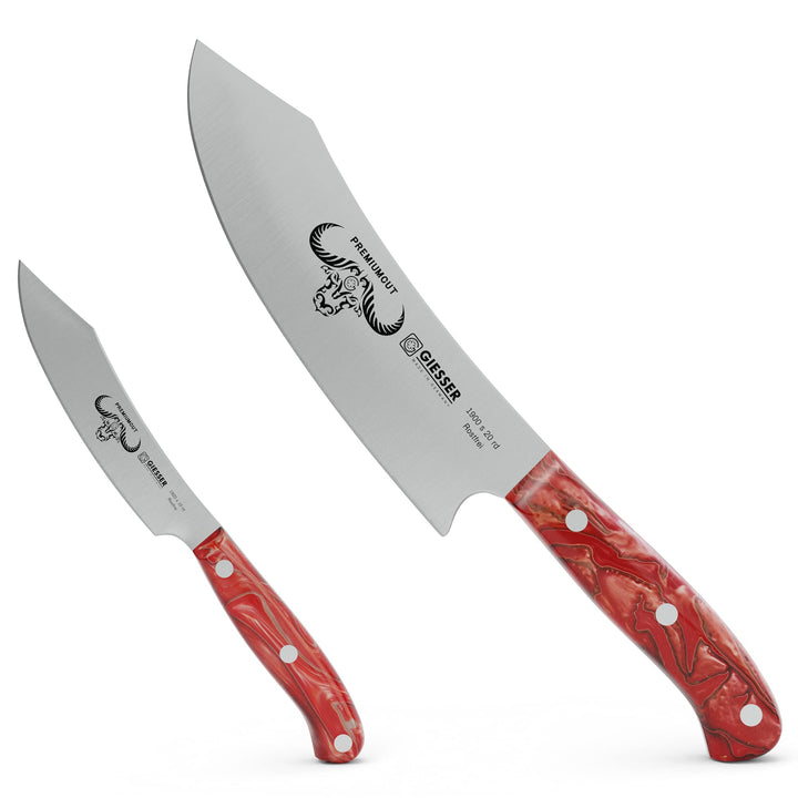 Giesser seit 1776 - Made in Germany - Messerset 2 teilig, Red Diamond, PremiumCut, Kochmesser 20 cm,