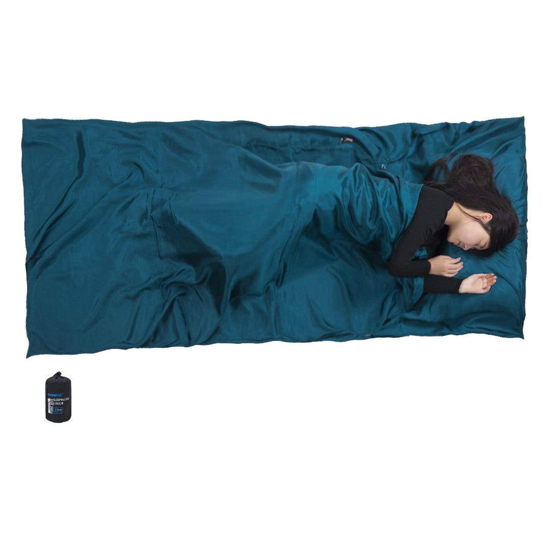 BROWINT Seidenschlafsack, Hüttenschlafsack aus 100% Naturseide, Extrabreite 220x110cm, 220x87cm, 185