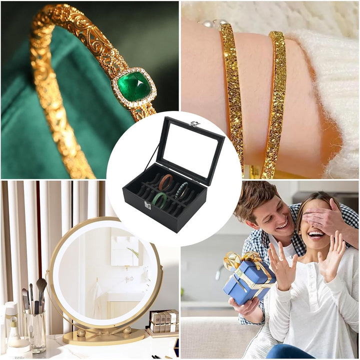 Armband-Aufbewahrungsbox, Armreif-Organizer-Box | PU-Leder-Vitrine, 10/20 -Fächer, Armreif-Aufbewahr