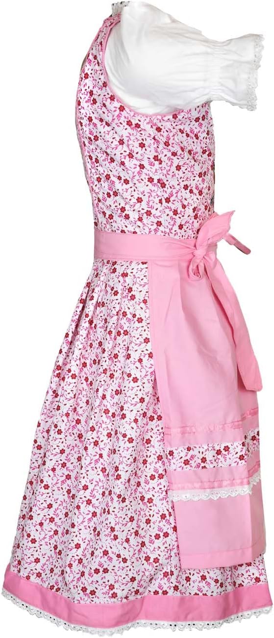 MS-Trachten Kinder Dirndl Trachtenkleid Mädchendirndl Mimi 3 teilig 116 Rosa, 116 Rosa
