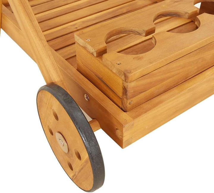 vidaXL Teewagen, Trolley mit viel Stauraum, Rollwagen mit Flaschenhalter, Servierwagen Küchenwagen K