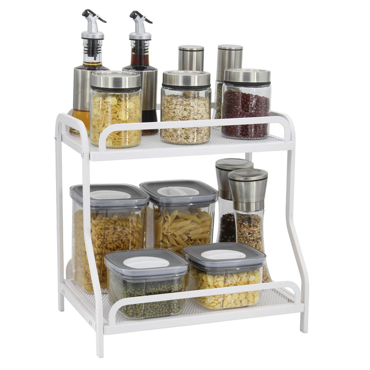Badezimmer-Organizer mit 2 Ebenen, multifunktional, Make-up-Organizer, Regal und Küchenregal, Aufbew