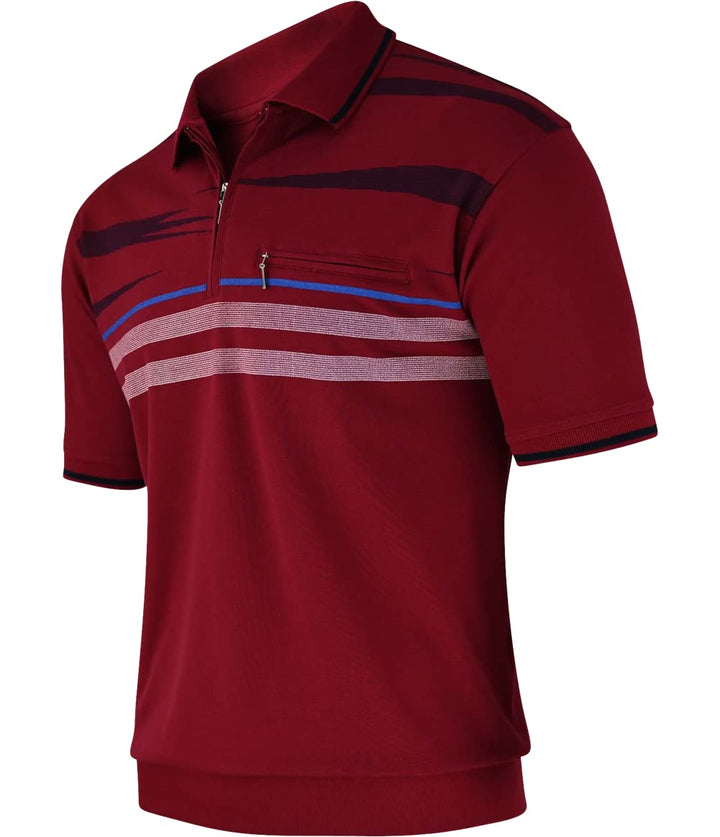 Soltice Herren Kurzarm Poloshirt, Polohemd, Gestreifte Blousonshirt mit Brusttasche aus Baumwoll-Mix