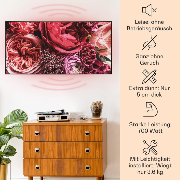 Klarstein Air Art Smart Infrarotheizung, Infrarot Heizung mit IoT/WiFi App-Steuerung, Erkennung Offe
