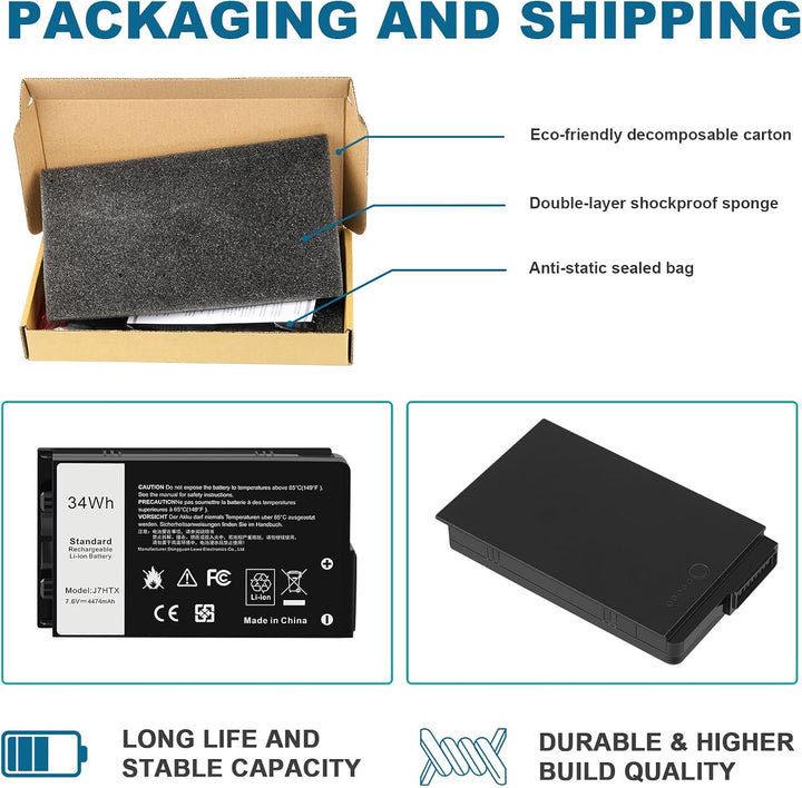ARyee J7HTX Akku kompatibel mit Dell Latitude 7202 7212 Rugged Extreme Tablet Serie, Ersatz für J7HT