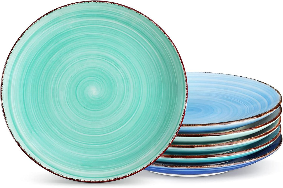 vancasso BONITA Speiseteller Steingut, Essteller set 6 Personen, Ø 21,5 cm Teller Set, Geschirr für