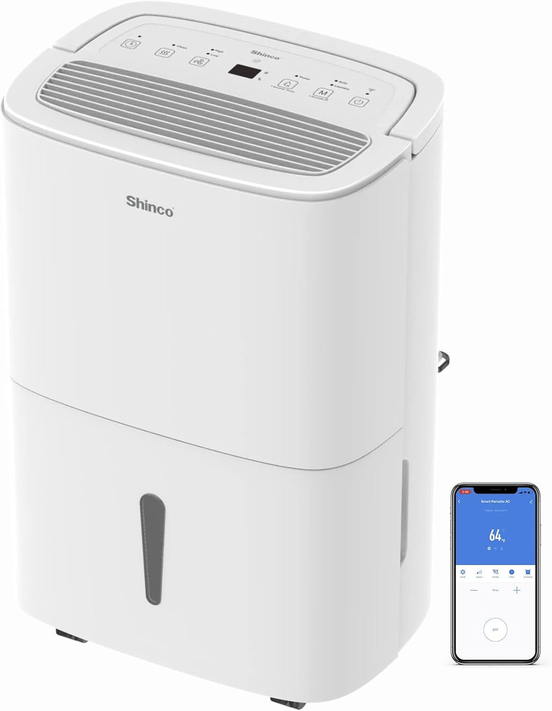 SHINCO 30L Elektrisch Luftentfeuchter für 105m³(35m²), Wifi, Energieeinsparung, Automatischer Neusta
