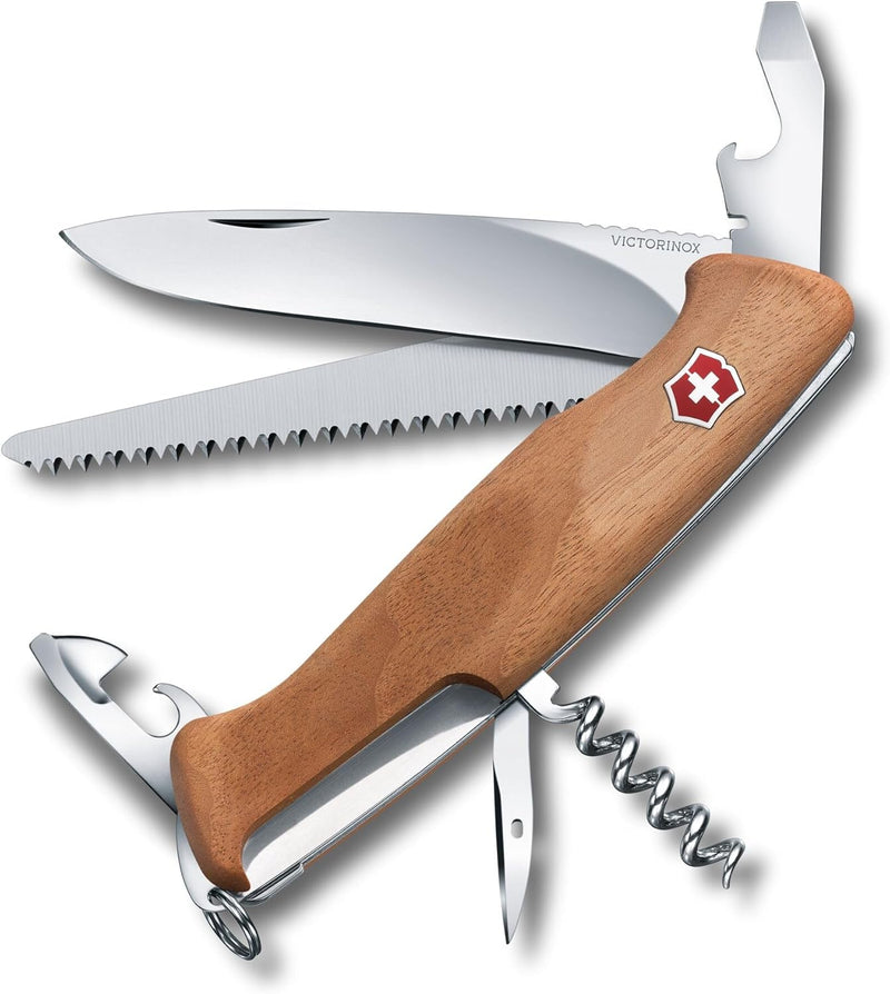 Victorinox Schweizer Taschenmesser gross, Ranger 55, Swiss Army Knife, Multitool, 10 Funktionen, Fes