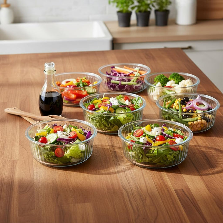 H.JSS WDJS Kleine Glasbehälter mit Feckel und Mit Löffel, Rund Meal Prep Gläser Mit Löffel, BPA-frei