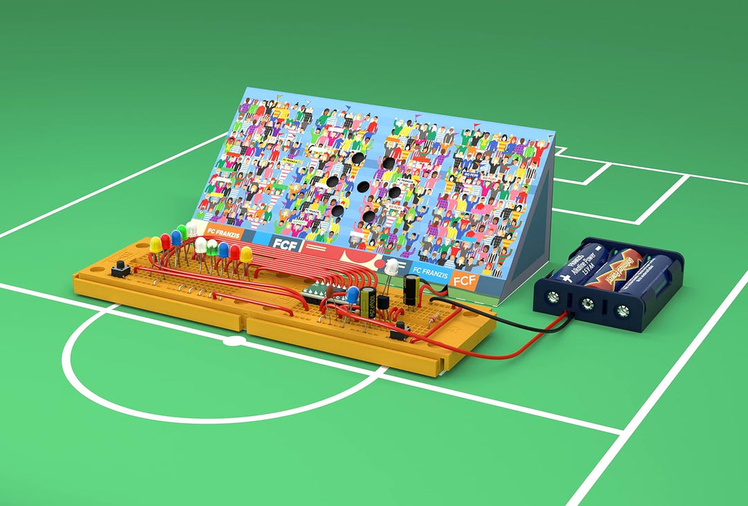 FRANZIS 67333 - Elektronik Fussball Adventskalender, 24 Schaltungen zum Selberbauen, inkl. allen Bau