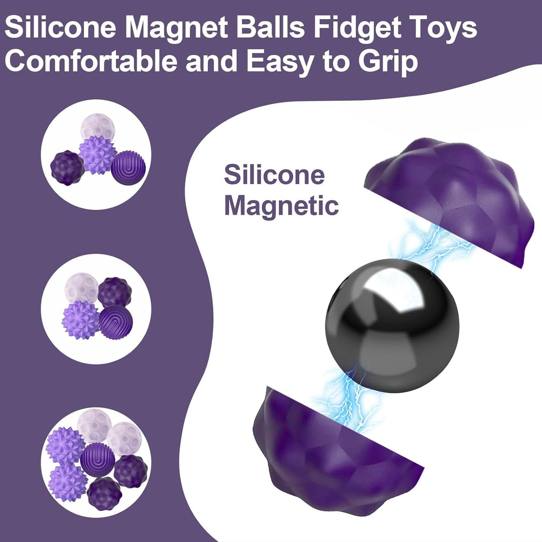 8 Stück Magnetkugeln Fidget Toys Erwachsene, Magnetische Kugeln Sensorik Spielzeug, Stress Bälle Mit