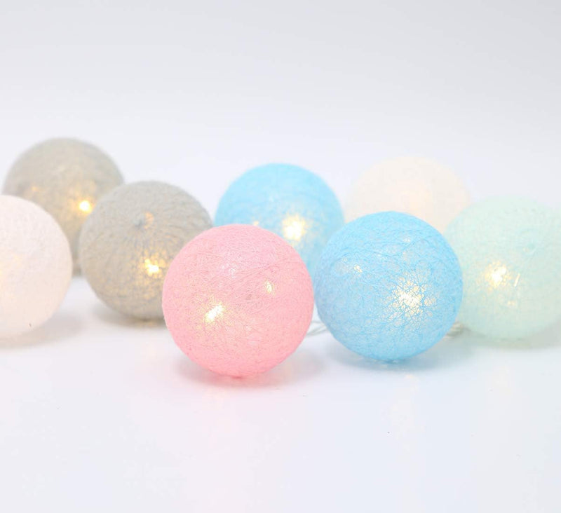 LED Lichterkette Baumwollkugeln Batteriebetrieben, 3,3m 20er Cotton Ball Lichterketten Kugeln Nachtl